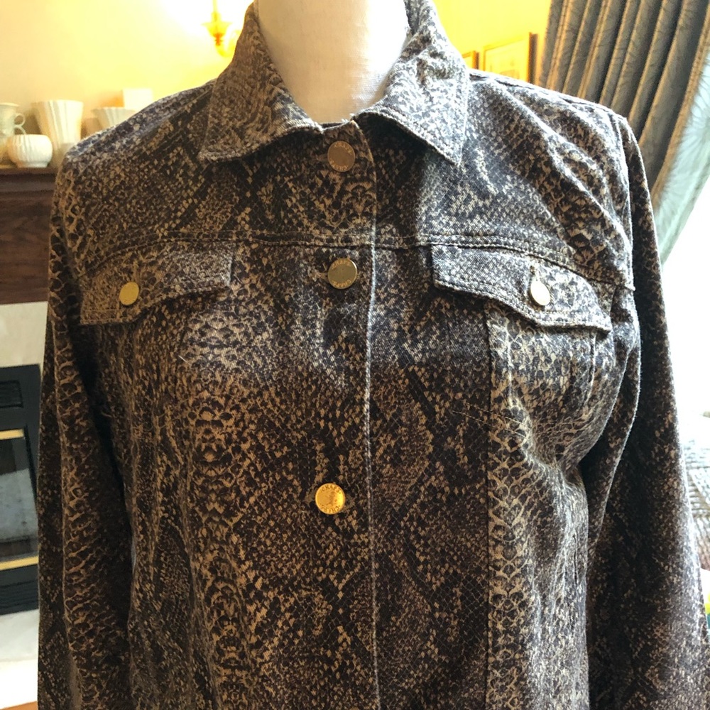 Chaps animal print denim jacket